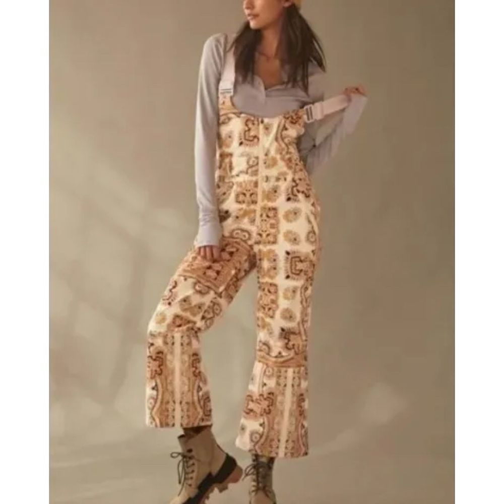 NWT Free People Alpine Glow Printed Snow Bib Size S
